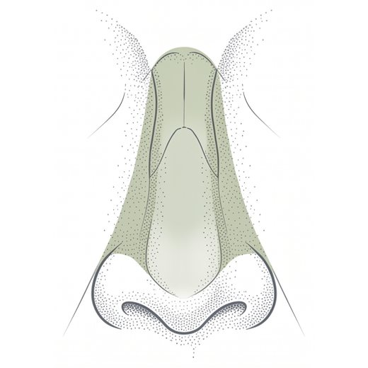 Ilustração anatômica — estreitamento de dorso, região abordada